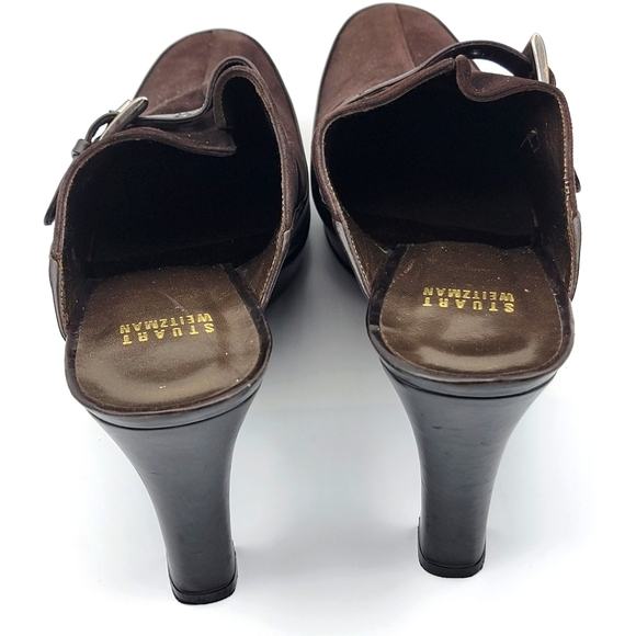 STUART WEITZMAN Brown Suede Heels Size 11M S1028 - Picture 4 of 7
